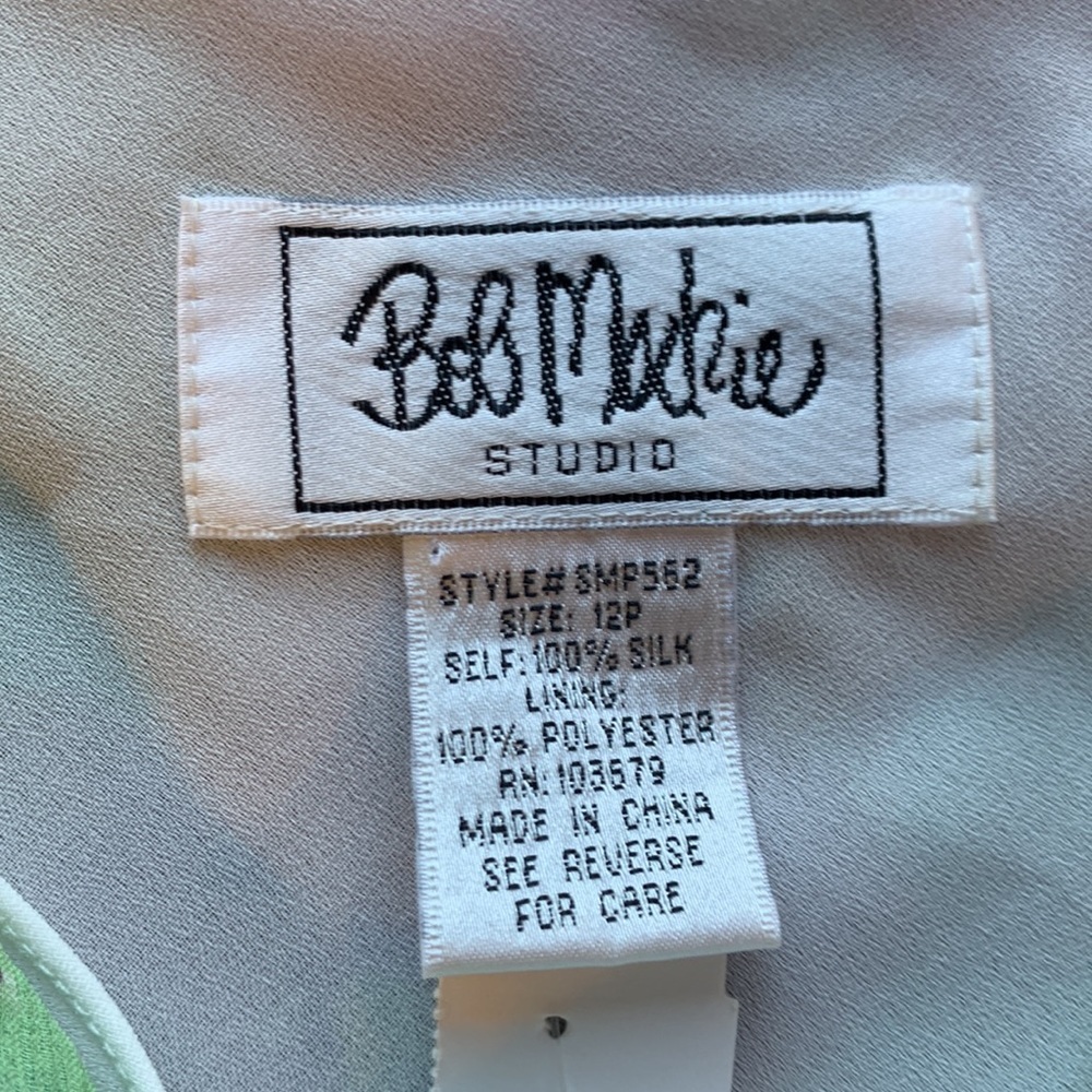 NEW Bob Mackie silk pastel floral blouse 12P - Picture 6 of 10